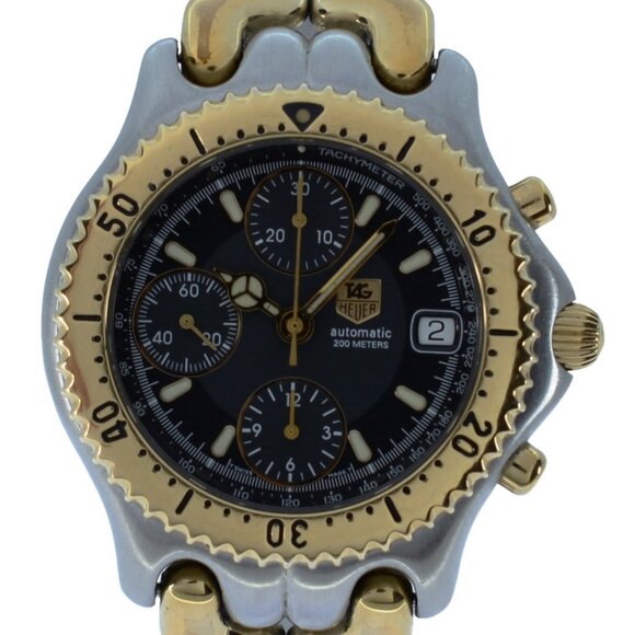 Tag Heuer Men's Link SEL 39mm Two Tone Automatic Chronograph Watch CG2121-R0! - Picture 3 of 10